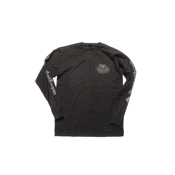 Front View of Black Rockford Fosgate Long Sleeve Motorcycle Audio Shirt